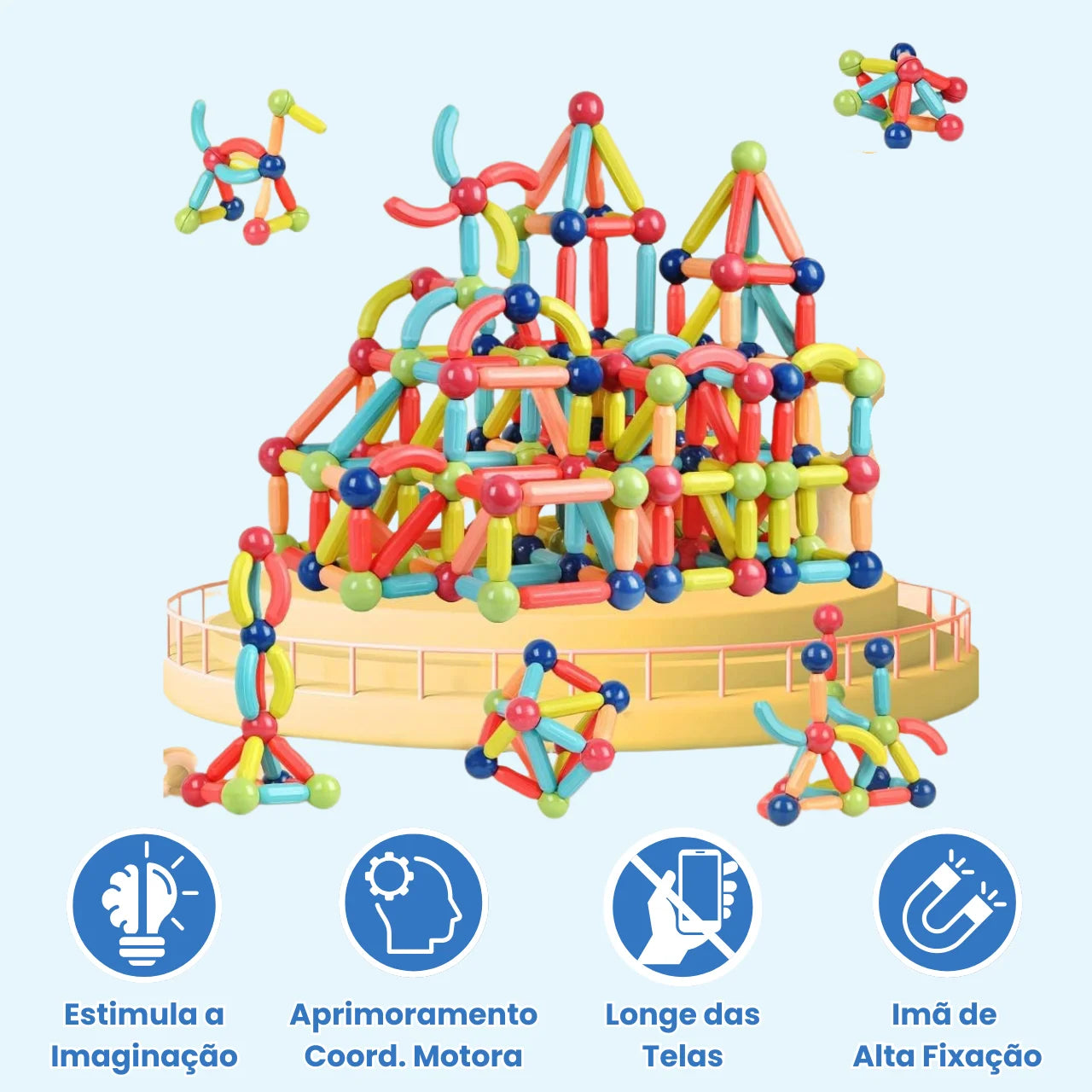 Blocos de Montar Magnéticos Educativos Construção