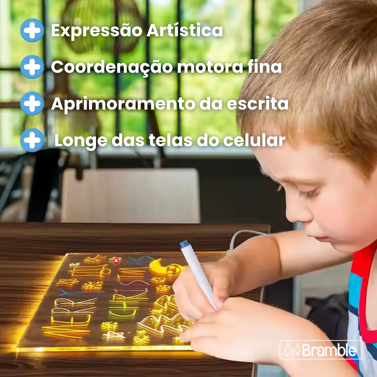 Quadro Mágico LED Educativo para Desenhos e Recados Criativos