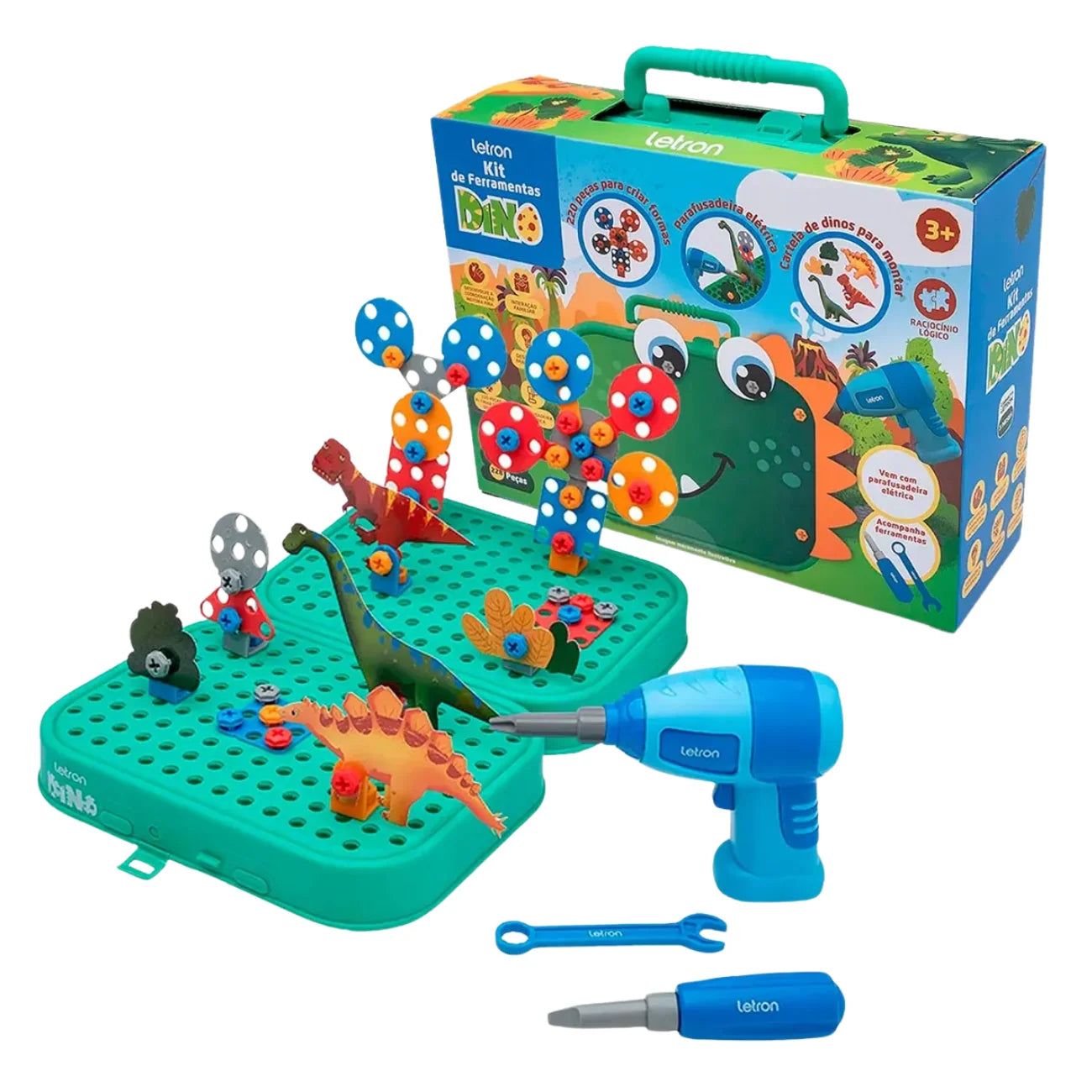 Kit Ferramentas Brinquedo Infantil com Parafusadeira e Maleta 228 Peças Letron