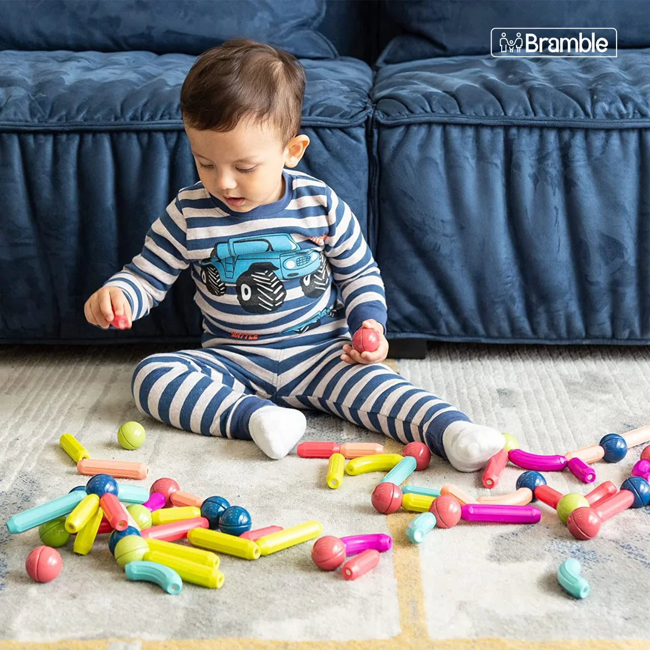 Blocos de Montar Magnéticos Brinquedo Educativo para Construção - Bramble