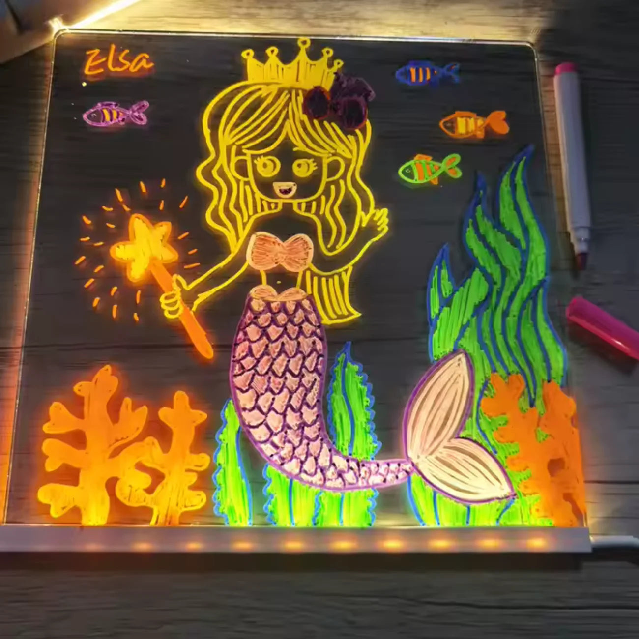 Quadro Mágico LED Educativo para Desenhos e Recados Criativos