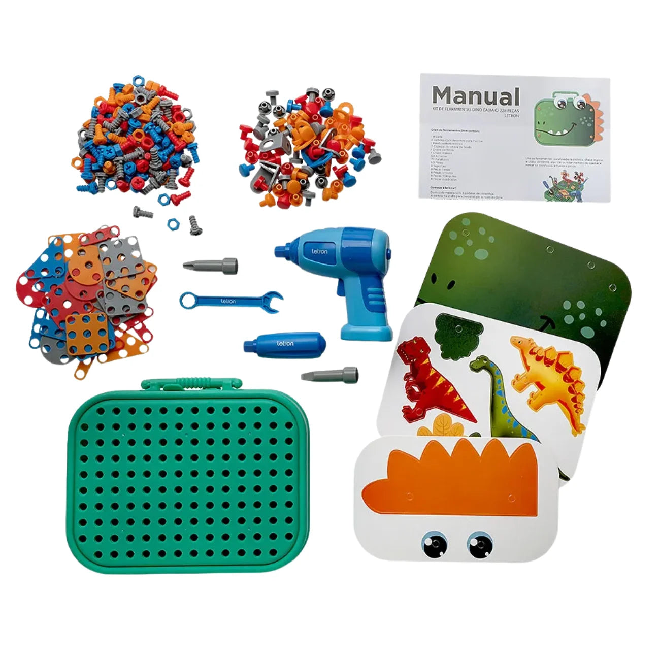 Kit Ferramentas Brinquedo Infantil com Parafusadeira e Maleta 228 Peças Letron