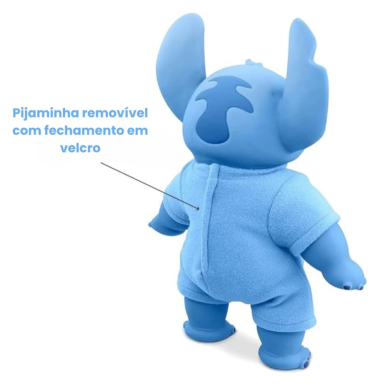 Boneco Stitch Pelúcia Original com Roupinha e Certidão de Nascimento Disney Roma Brinquedos