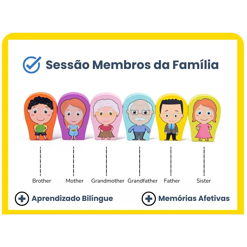 Tabuleiro Educativo Montessori 100% Madeira 63 Peças