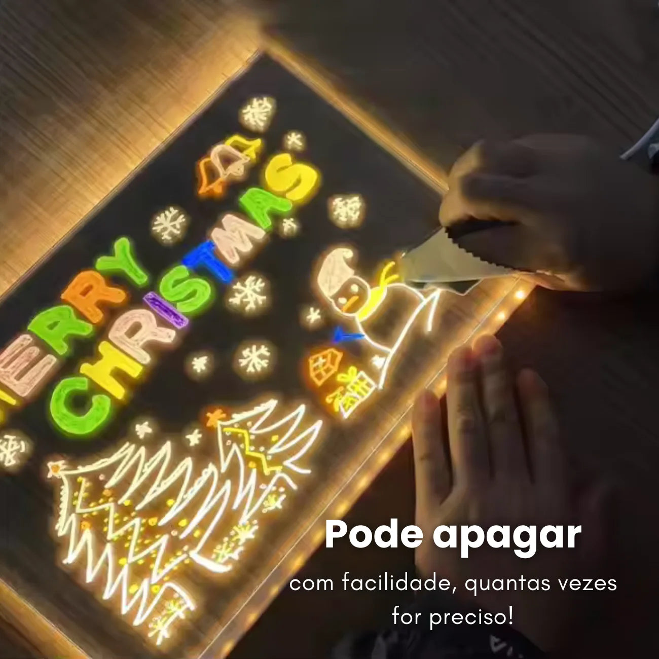 Quadro Mágico LED Educativo para Desenhos e Recados Criativos