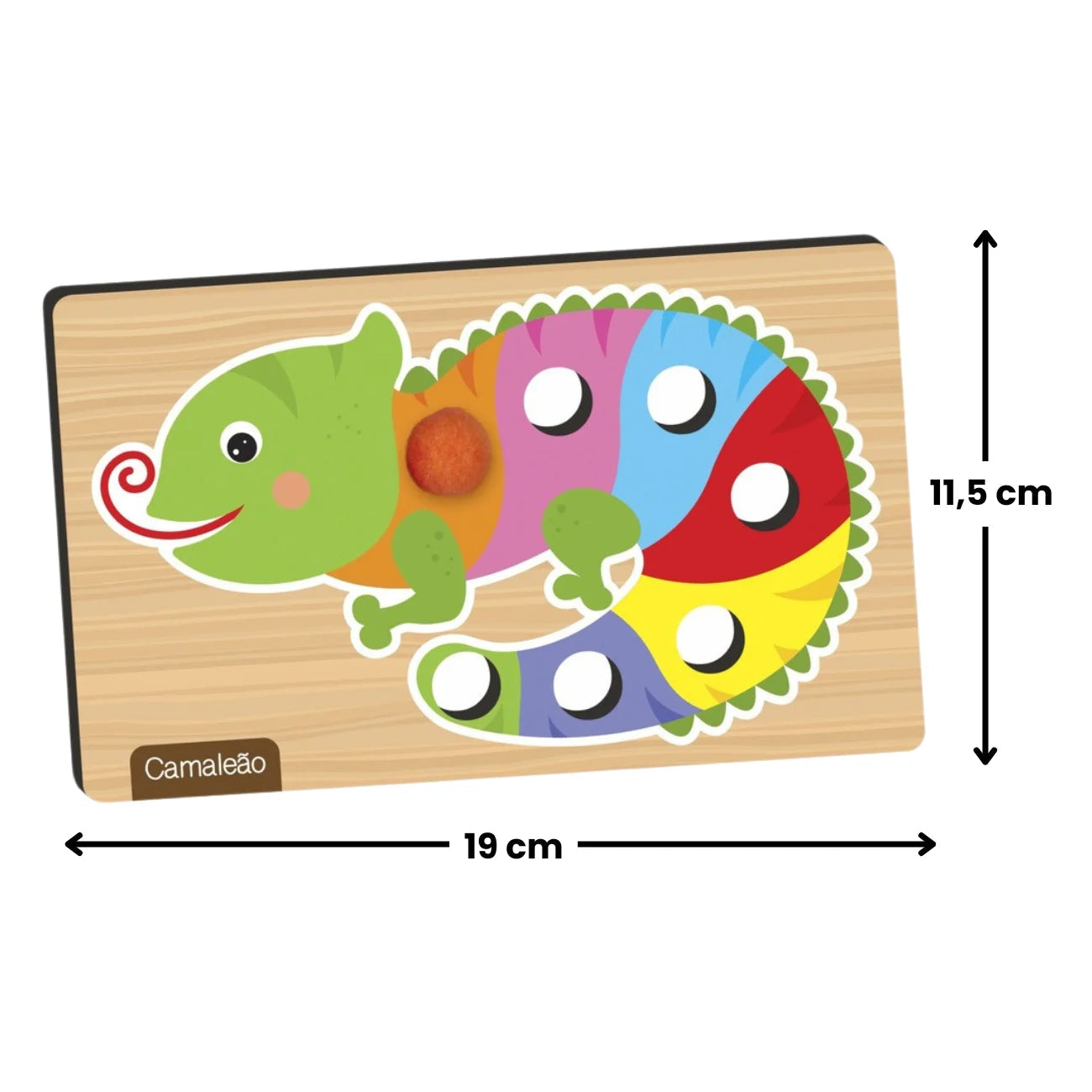 Brinquedo Pega Pompom de Madeira – Estímulo à Coordenação Motora e Cores 63 Peças Nig