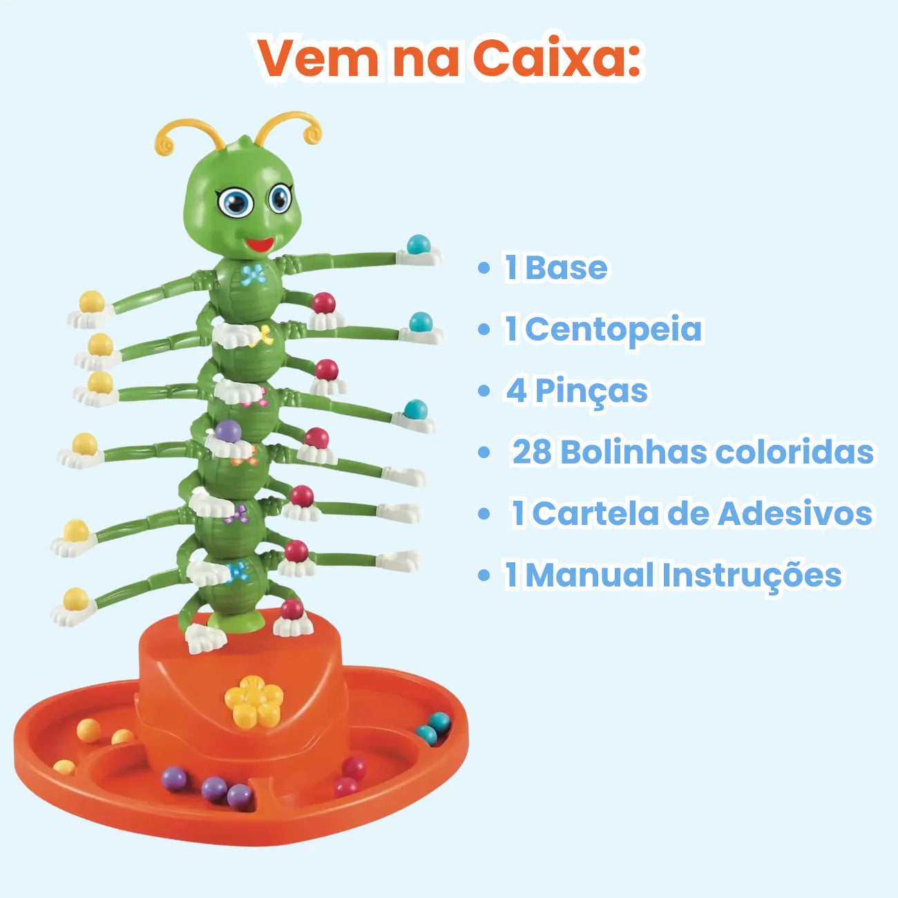 Jogo Centopeia Game Brinquedo de Coordenação Motora Braskit