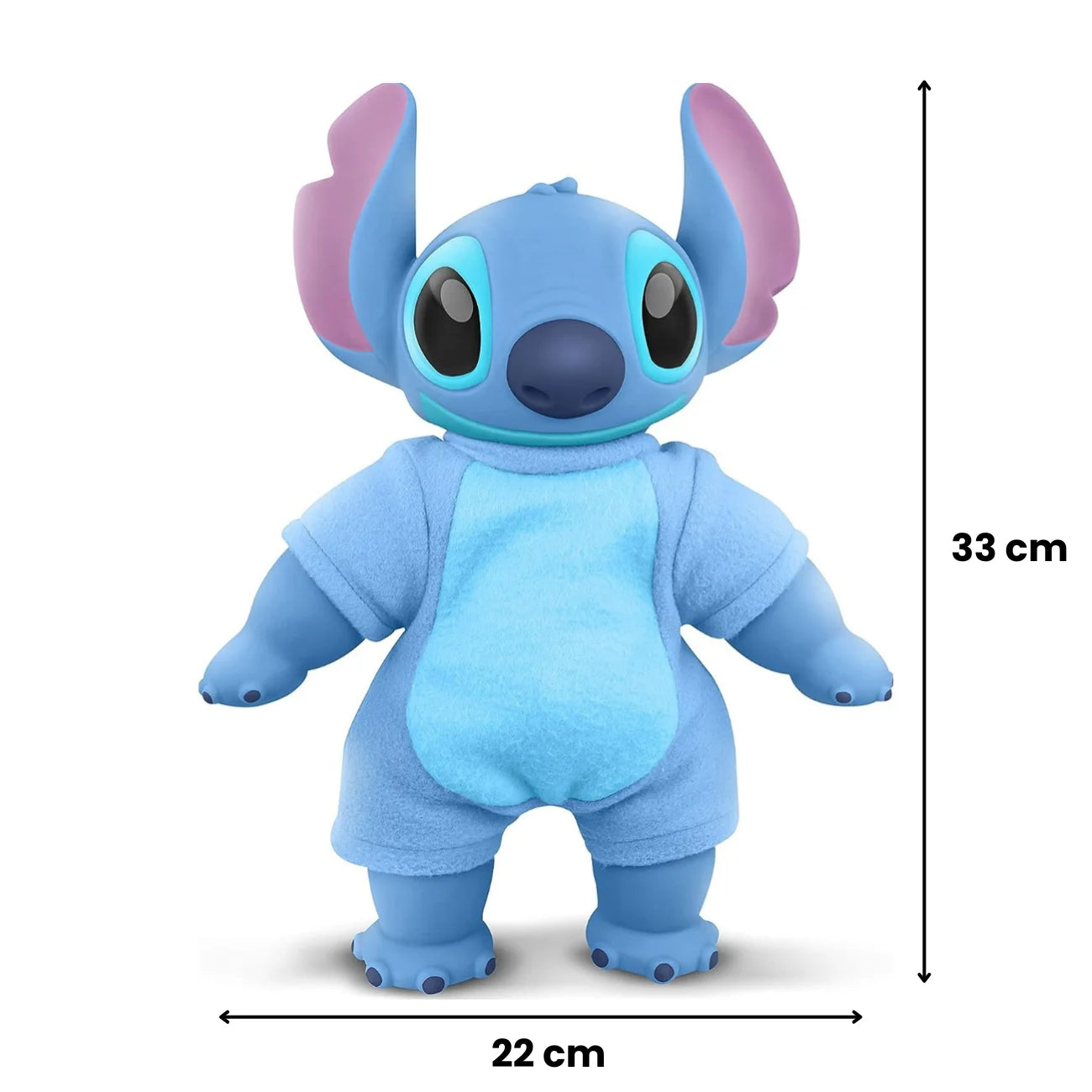 Boneco Stitch Pelúcia Original com Roupinha e Certidão de Nascimento Disney Roma Brinquedos