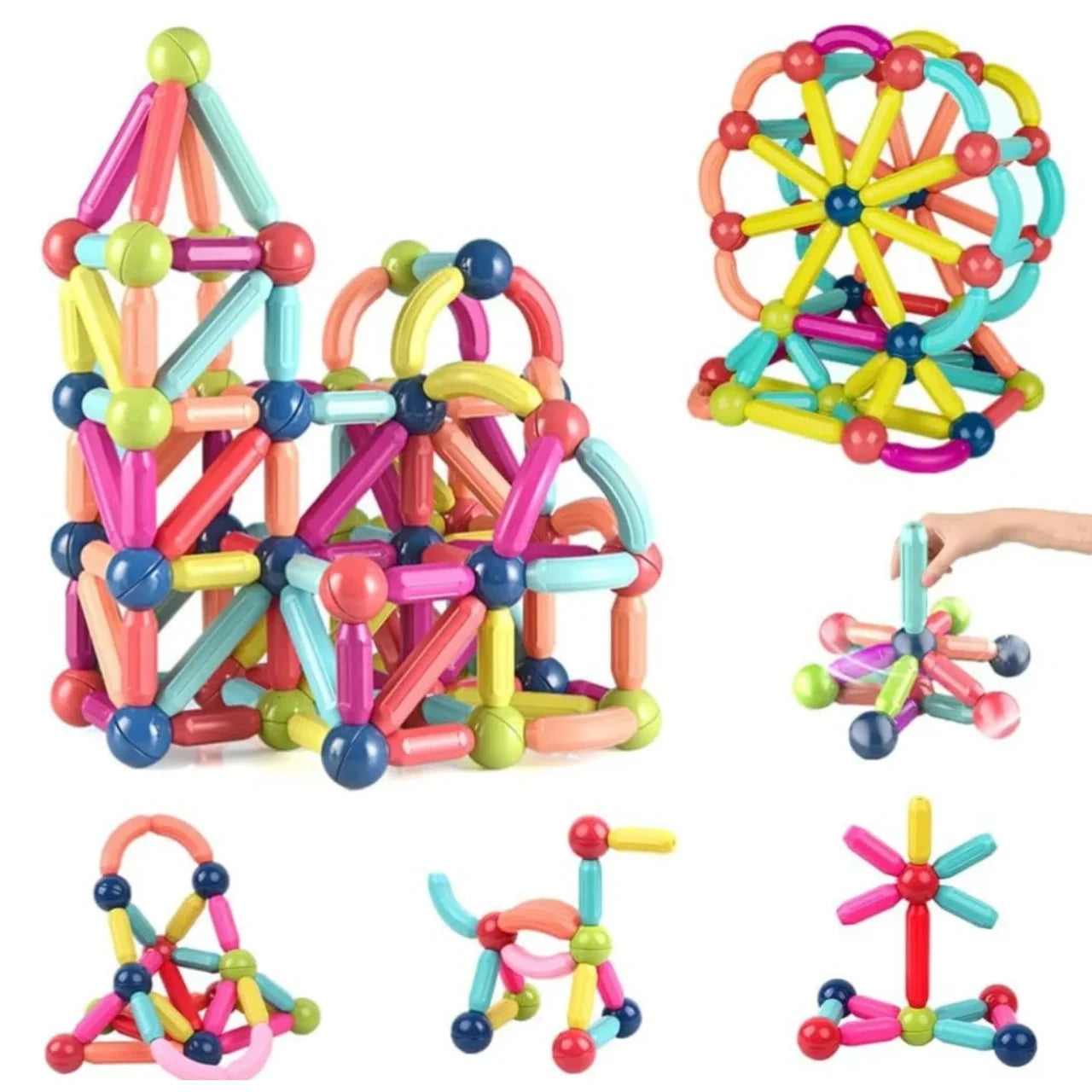 Blocos de Montar Magnéticos Brinquedo Educativo para Construção - Bramble