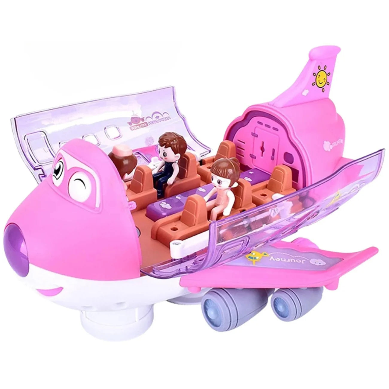 Avião de Brinquedo Infantil com Giro 360 Luzes Passageiros e Som Realista ZoopToys
