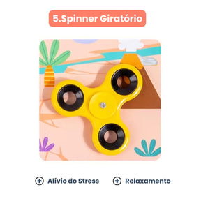 Brinquedo Tabuleiro Educativo Sensorial 7 em 1 Montessori com Dinossauros Frutas e Formas Bramble