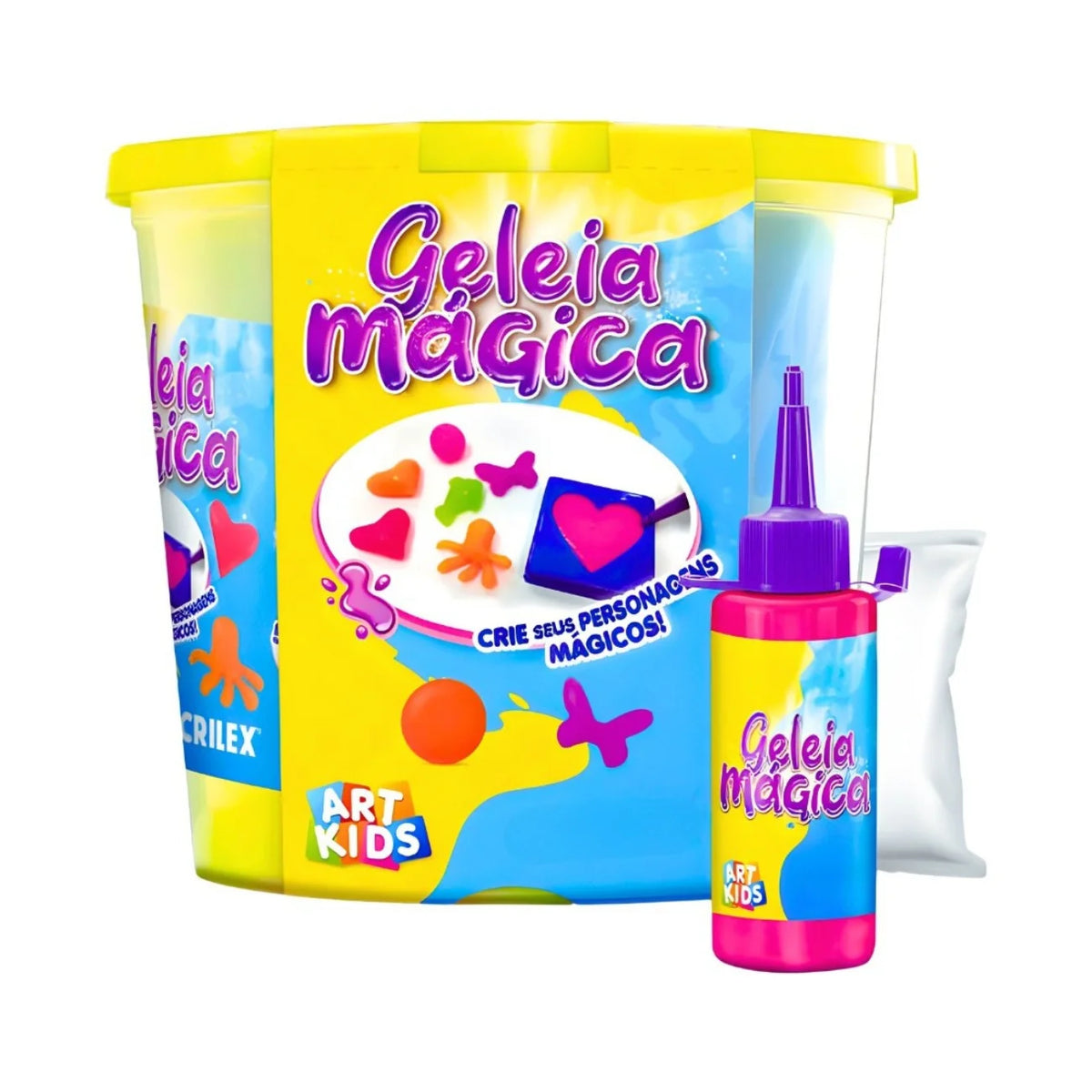 Kit Geleia Mágica Colorida Balde Grande Squishy Divertido