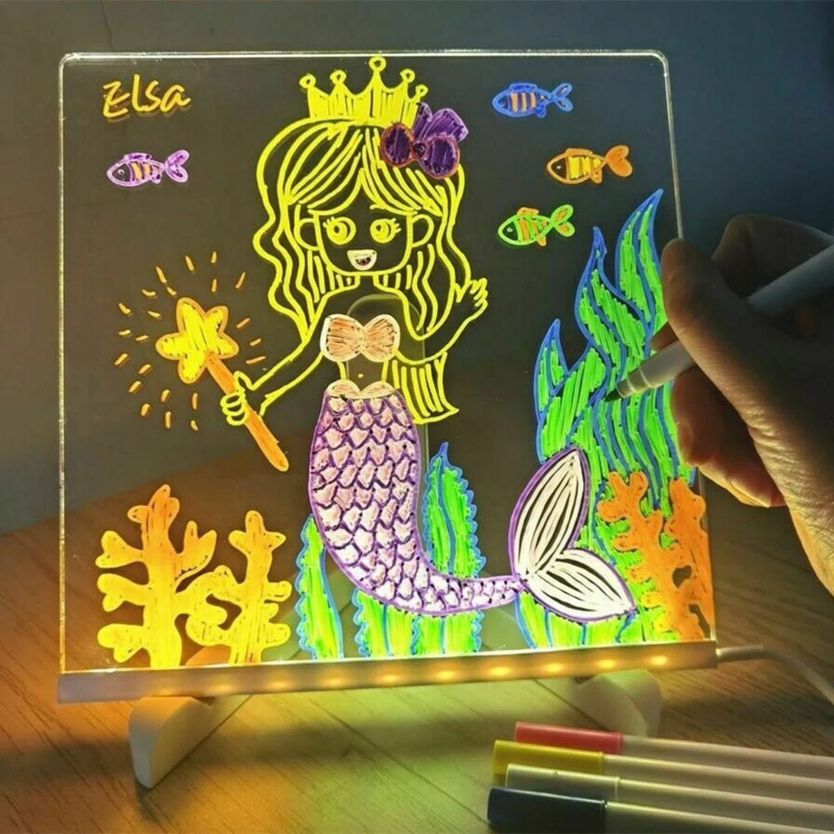 Quadro Mágico LED Educativo para Desenhos e Recados Criativos