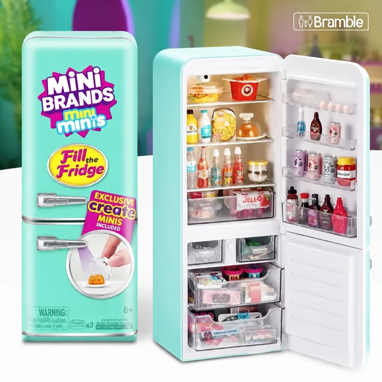 Mini Geladeira Brinquedo Realista com Miniaturas para Colecionar | Fill The Fridge™ Bramble
