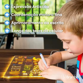 Quadro Mágico LED Educativo para Desenhos e Recados Criativos