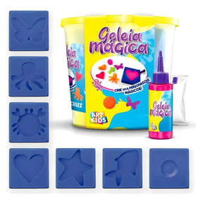 Kit Geleia Mágica Colorida Balde Grande Squishy Divertido