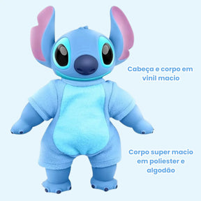 Pelúcia Stitch com Roupinha e Certidão de Nascimento Macio e Cheiroso Disney