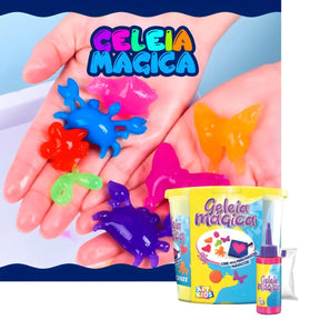Kit Geleia Mágica Colorida Balde Grande Squishy Divertido