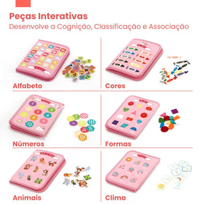 Livro Interativo Infantil Sensorial de Feltro Quiet Book 7 em 1 Bramble