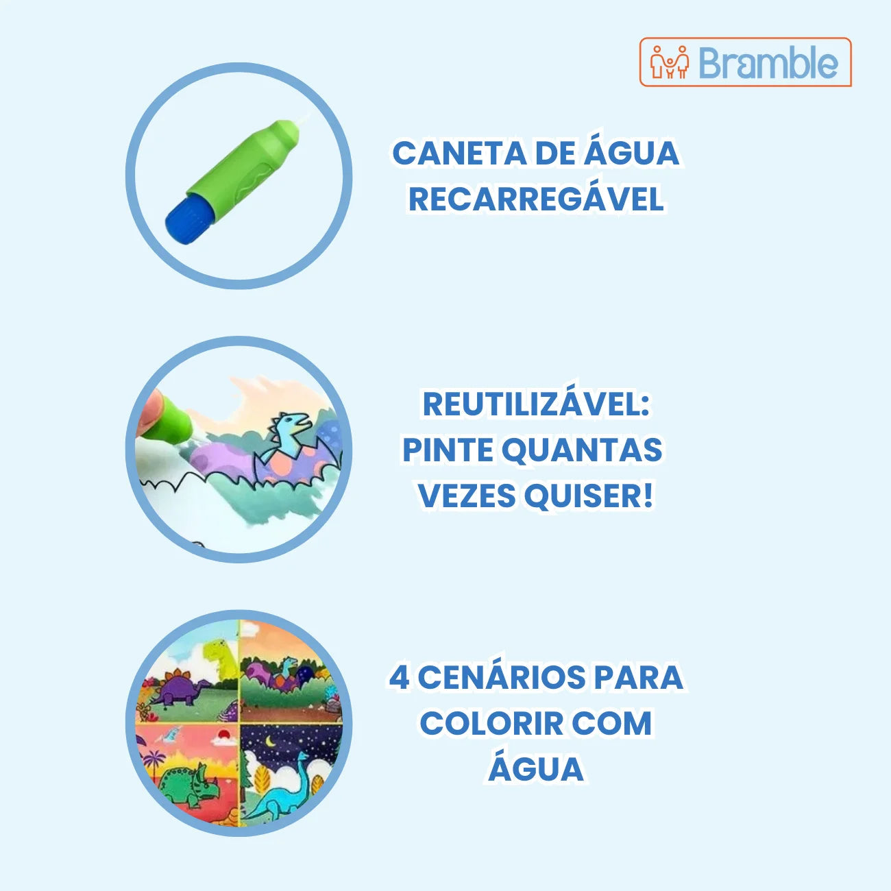 Livro de Colorir e Pintar com Água Aquabook Dinossauro Divertido Leo e Leo