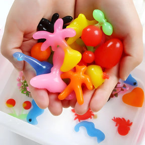 Kit Geleia Mágica Colorida Balde Grande Squishy Divertido