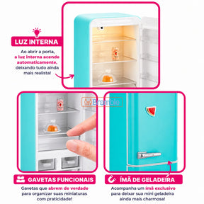 Mini Geladeira Brinquedo Realista com Miniaturas para Colecionar | Fill The Fridge™ Bramble