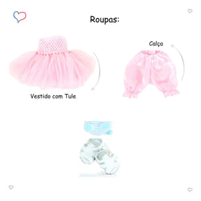 Boneca Bebê Reborn Realista 55cm com Acessórios Coelhinha Brastoy