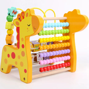 Brinquedo Educativo 3 em 1 Montessori: Ábaco Colorido, Aramado e Cubos Didáticos Bramble