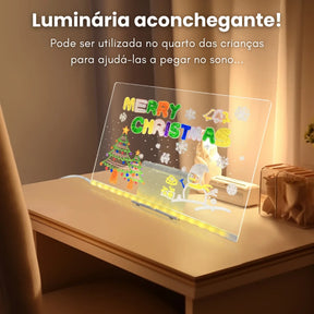 Quadro Mágico LED Educativo para Desenhos e Recados Criativos