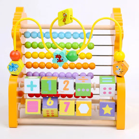 Brinquedo Educativo 3 em 1 Montessori: Ábaco Colorido, Aramado e Cubos Didáticos Bramble