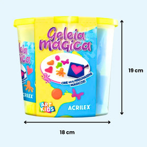 Kit Geleia Mágica Colorida Balde Grande Squishy Divertido