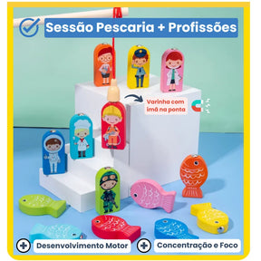 Tabuleiro Educativo Montessori 100% Madeira 63 Peças