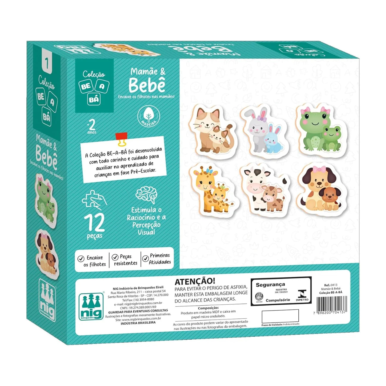 Jogo Educativo de Encaixe Mamãe e Bebê - Estimula Coordenação, Raciocínio e Percepção Visual Bramble