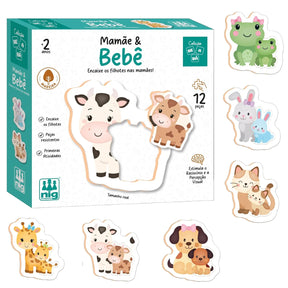 Jogo Educativo de Encaixe Mamãe e Bebê - Estimula Coordenação, Raciocínio e Percepção Visual Bramble