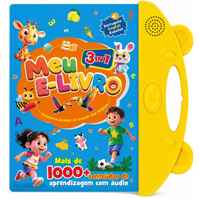 Livro Interativo Trilíngue com Sons e Imagens que Ensina Português, Inglês e Espanhol Bramble