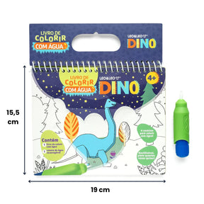 Livro de Colorir e Pintar com Água Aquabook Dinossauro Divertido Leo e Leo
