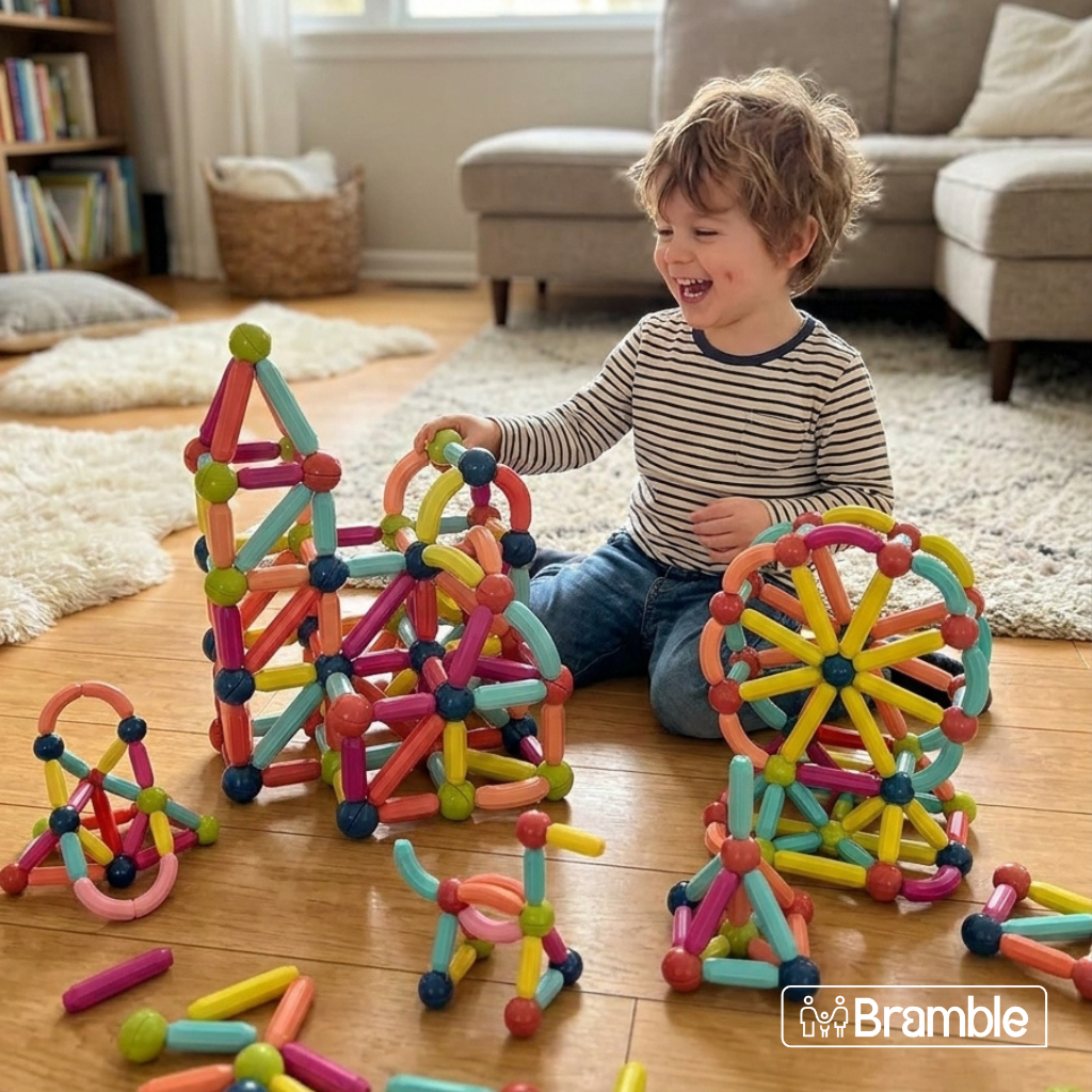 Brinquedo Blocos de Montar Magnéticos para Coordenação Motora e Raciocínio Brastoy