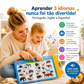 Livro Interativo Trilíngue com Sons e Imagens em Português Inglês e Espanhol Bramble