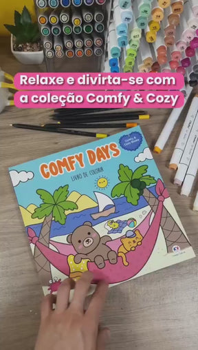 Livro de Colorir e Pintar Comfy Days 24 Páginas 120g