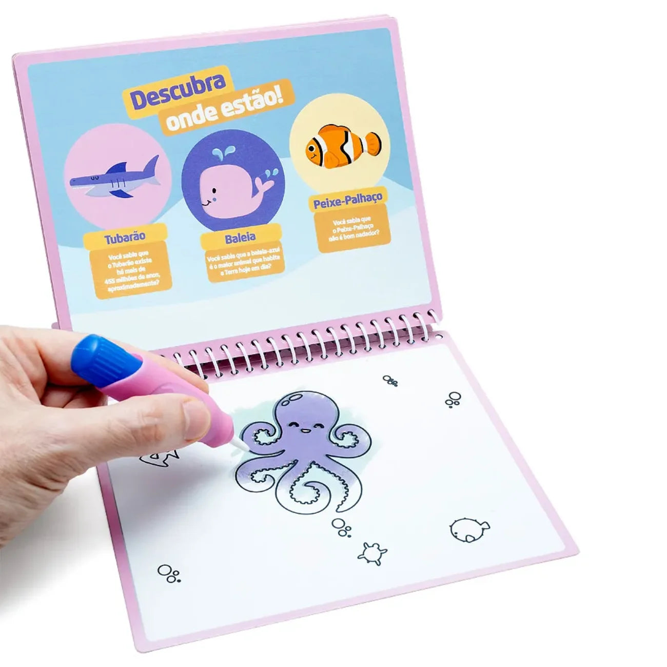 Livro de Colorir e Pintar com Água Aquabook Dinossauros Divertidos Leo e Leo