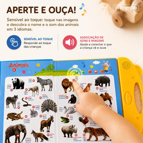Livro Interativo Trilíngue com Sons e Imagens em Português Inglês e Espanhol Bramble